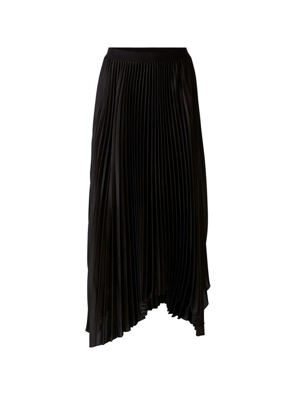Oui Pleated Midi Skirt Black - Renee's