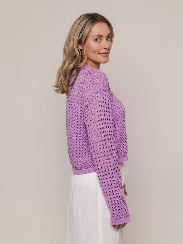 Rino &amp; Pelle Bailey Perforated Cropped Jumper Dahlia