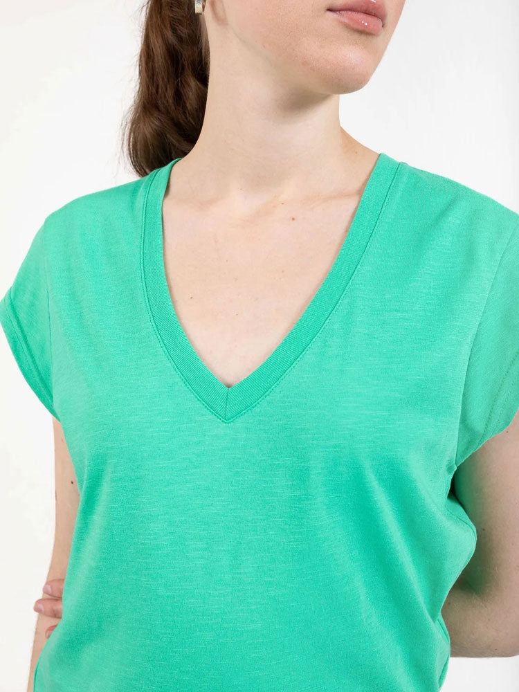 CC Heart Basic V-Neck T-Shirt Clover Green