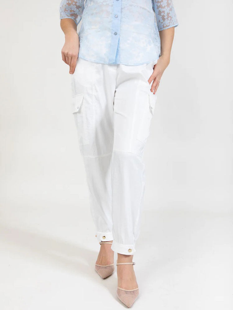 Coster Copenhagen Shimmer Cargo Trousers White