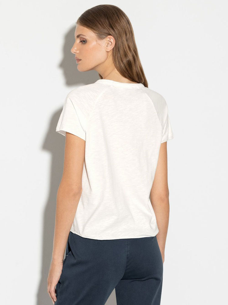 Luisa Cerano T-Shirt with Printed Lettering Milk