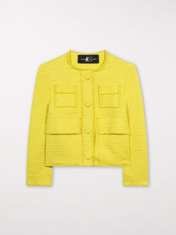 Luisa Cerano Tweed Look Jacket Lemon Renee's
