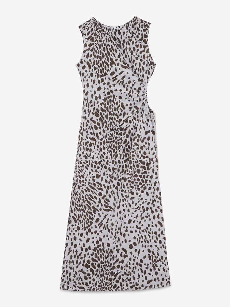 Ottod&#39;Ame Animal Print Dress Oyster