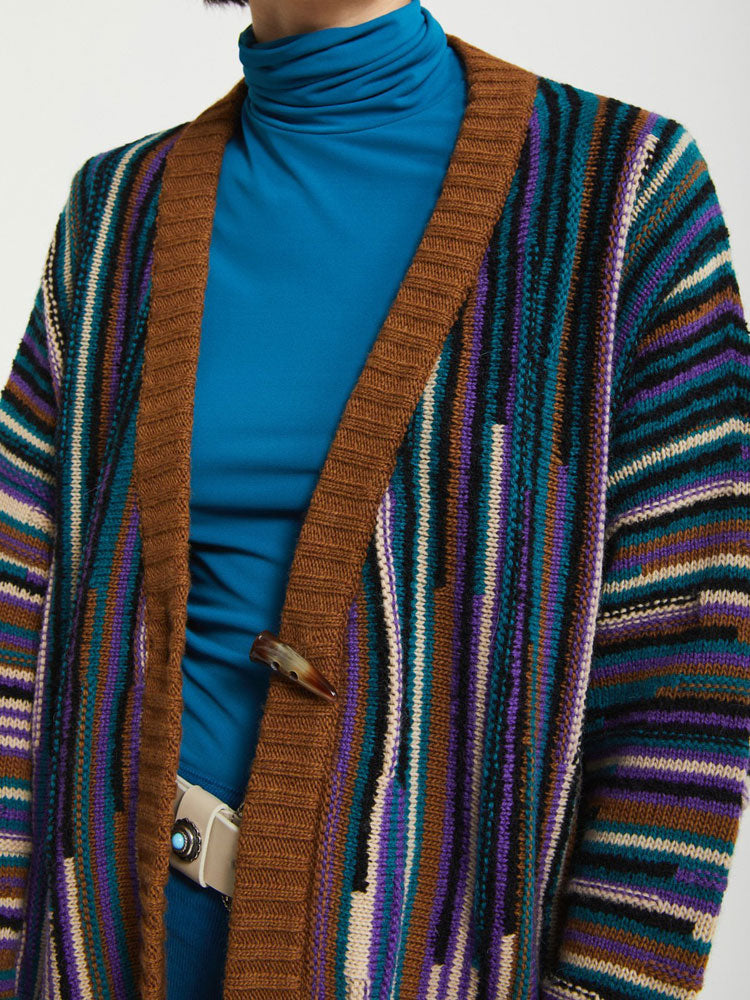 Ottod&#39;ame Cardigan with Fringes Multicoloured