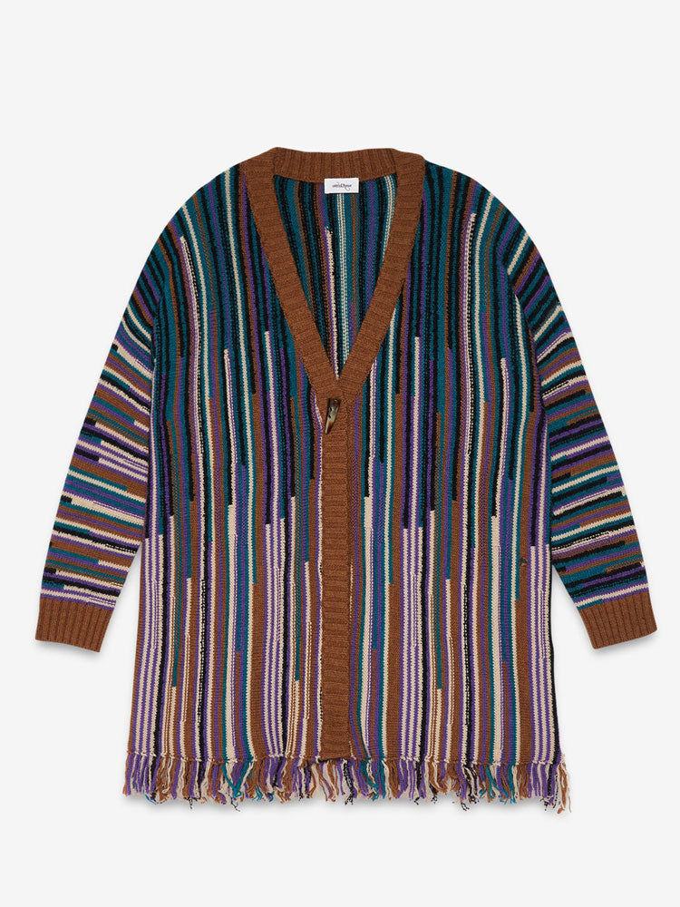 Ottod&#39;ame Cardigan with Fringes Multicoloured
