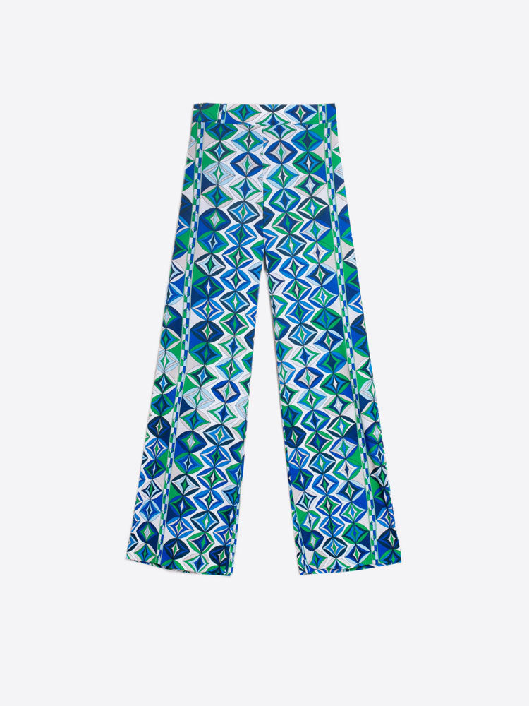 Vilagallo Trousers Green Geometric