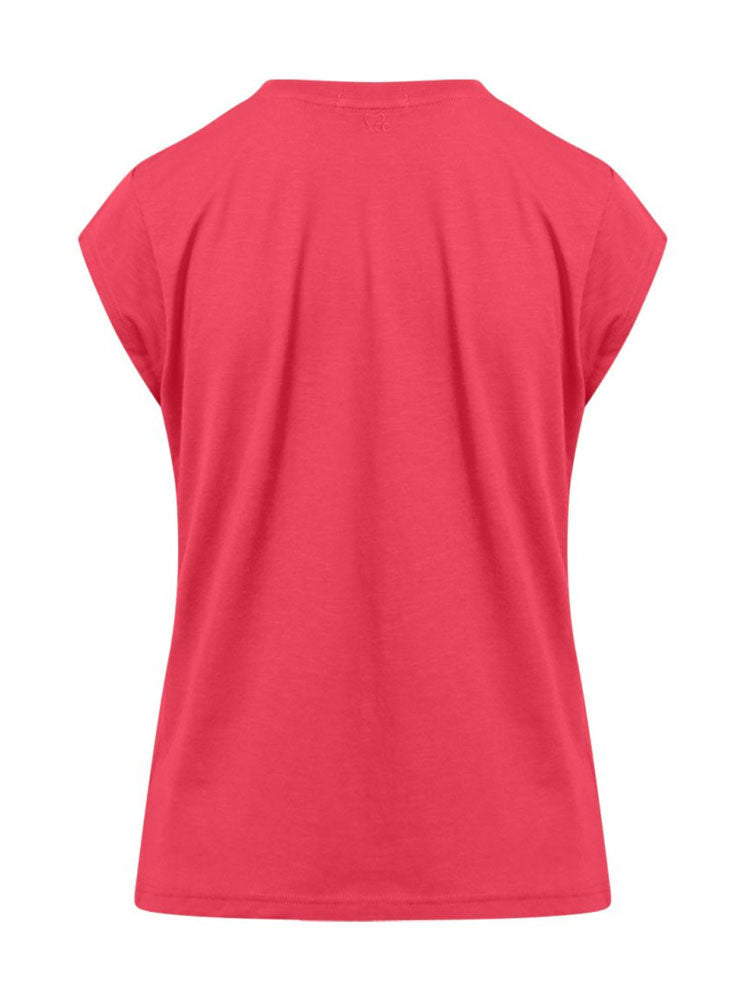 CC Heart Basic V-Neck T-Shirt Intense Pink