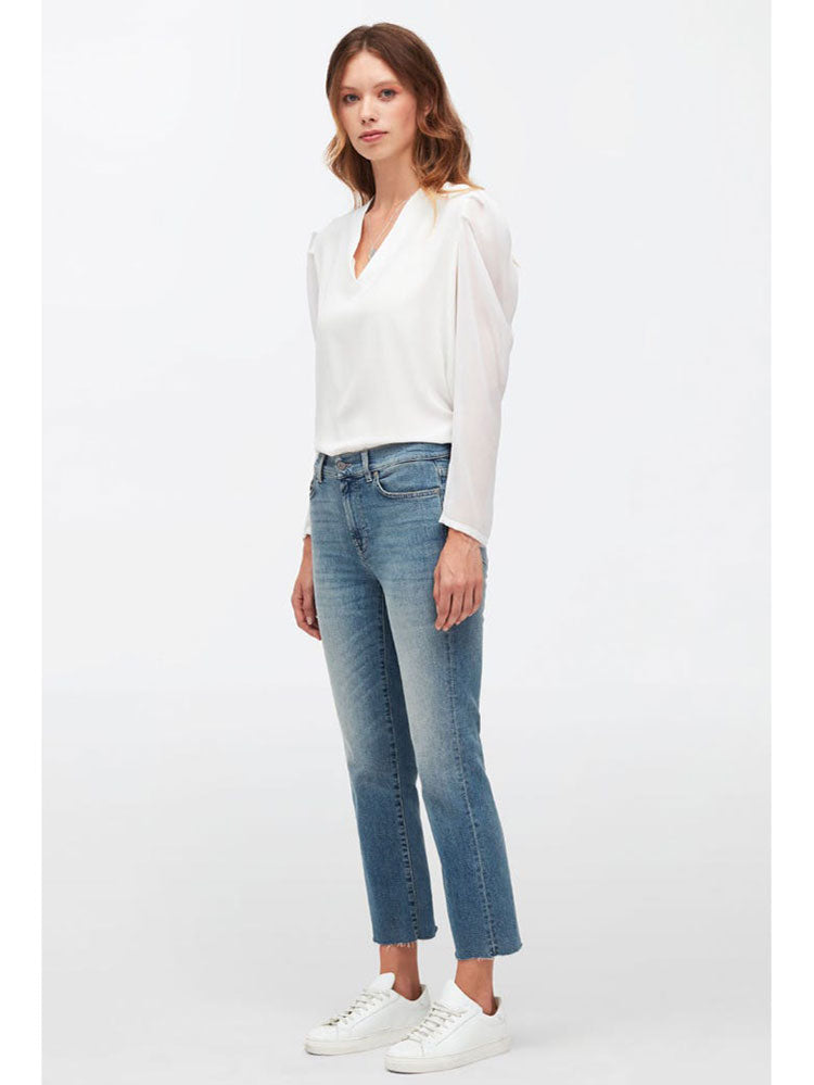 7 For All Mankind The Straight Crop Secret With Raw Hem