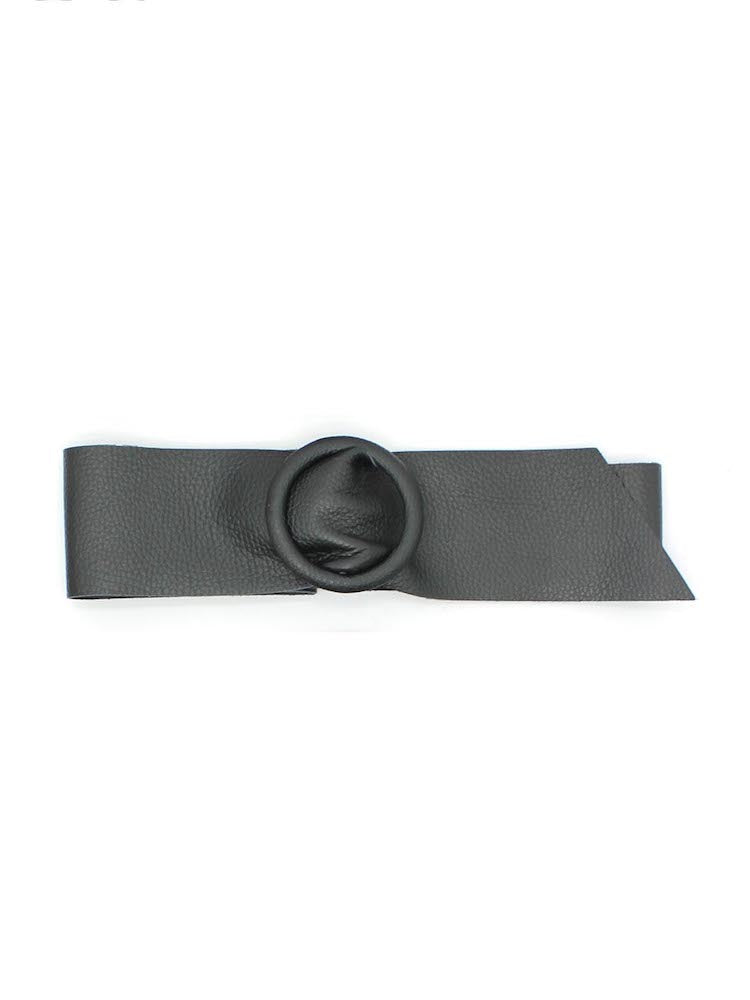 Vimoda Super Soft Grained Leather Slide Belt Black