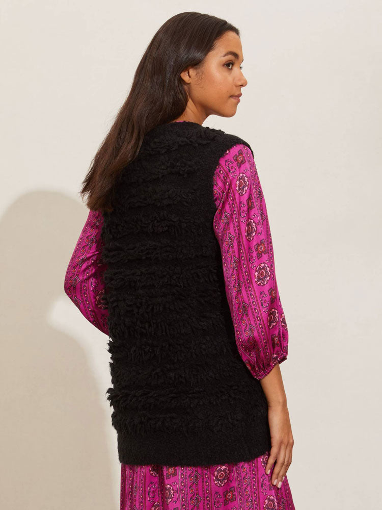 Odd Molly Tyra Knitted Vest Almost Black