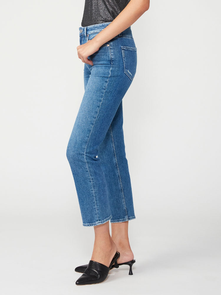 Paige Sarah Straight Ankle Jeans in Rural Distressed