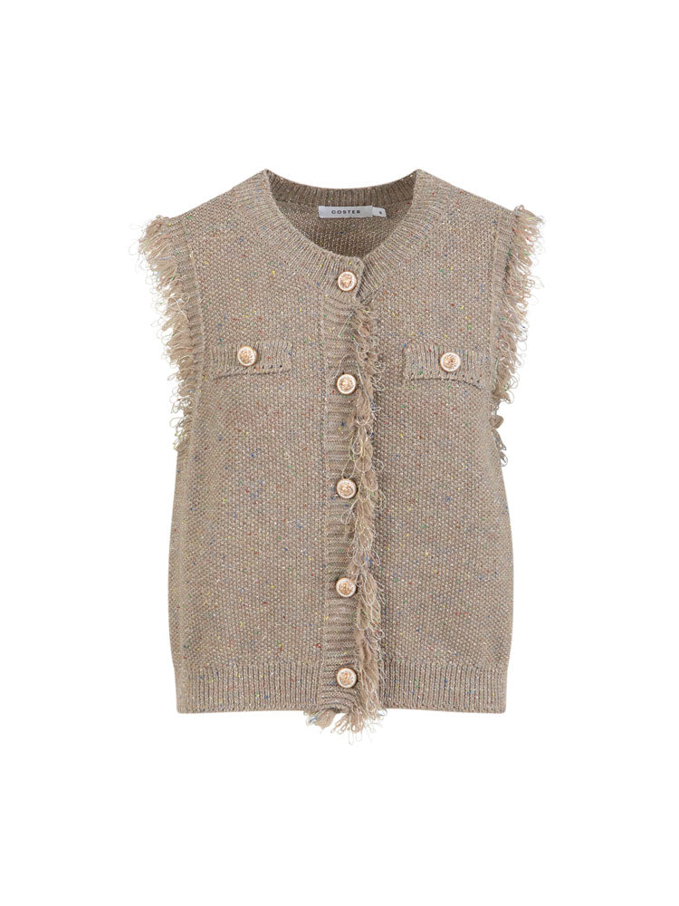 Coster Copenhagen Lurex Knit Vest Sand