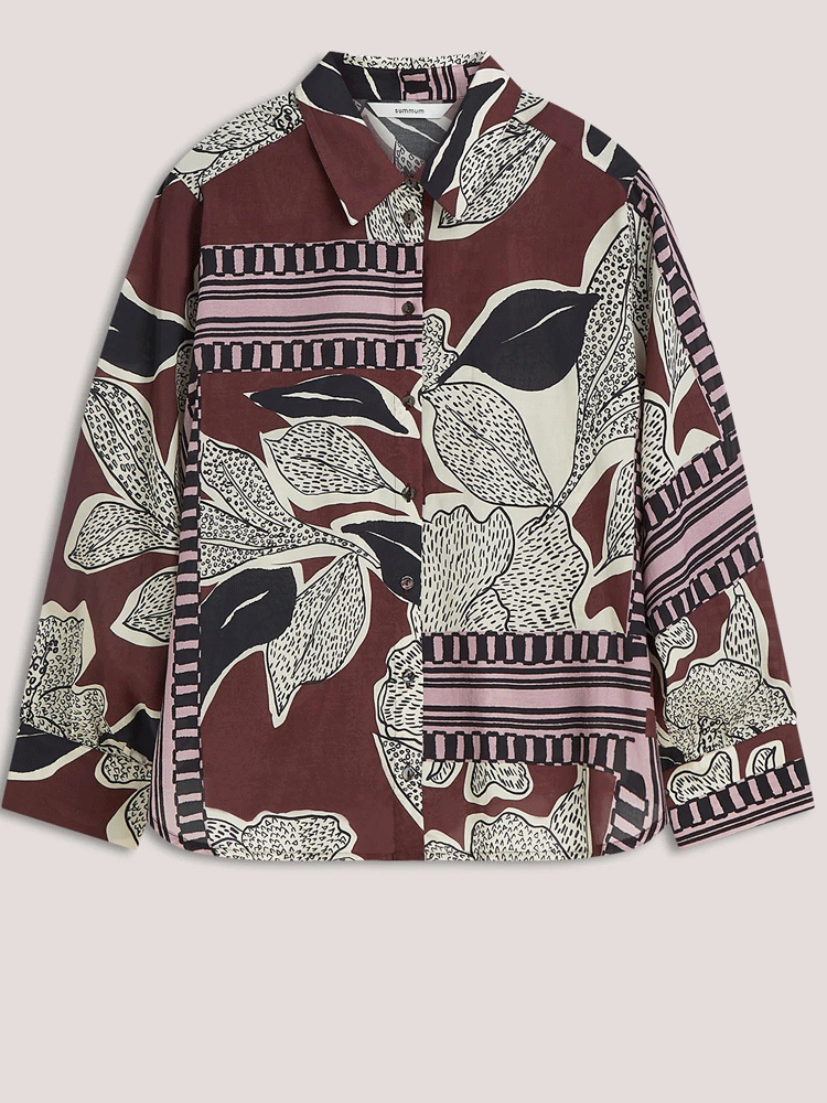 Summum Blouse With Scarf Print Multi