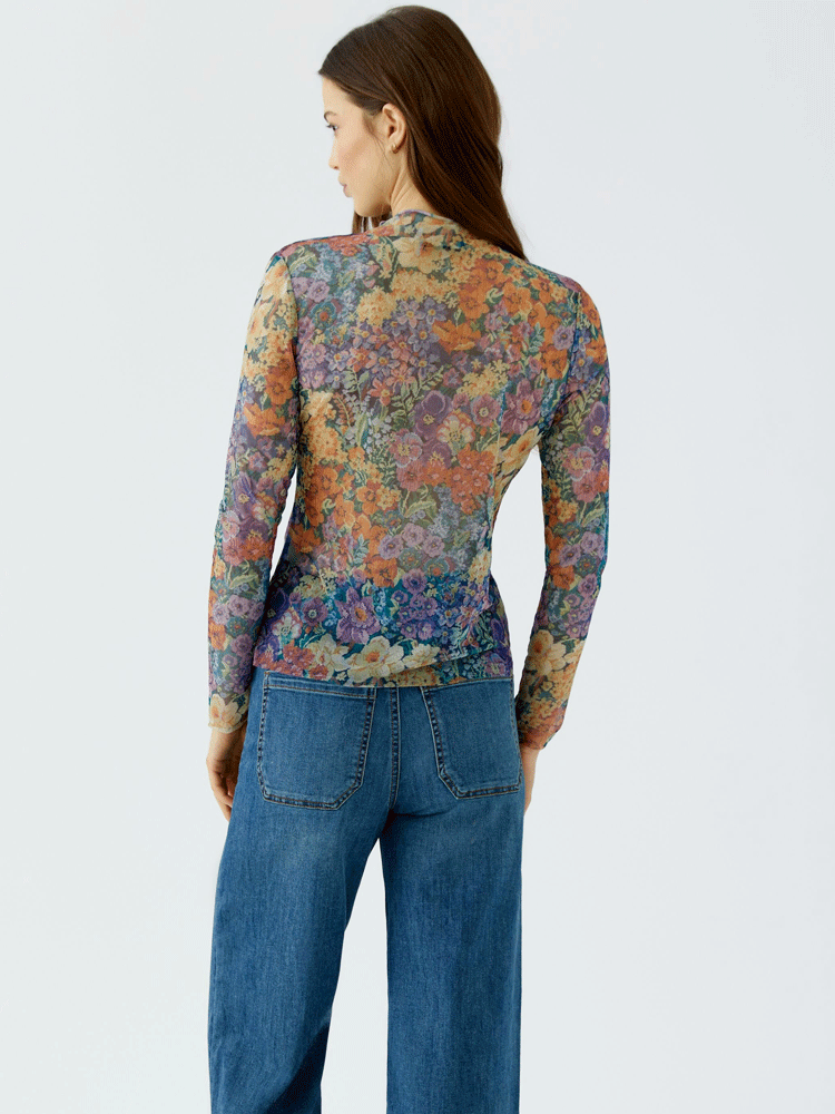 Oui Long-sleeved Shirt Lilac Yellow