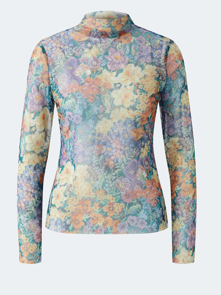 Oui Long-sleeved Shirt Lilac Yellow
