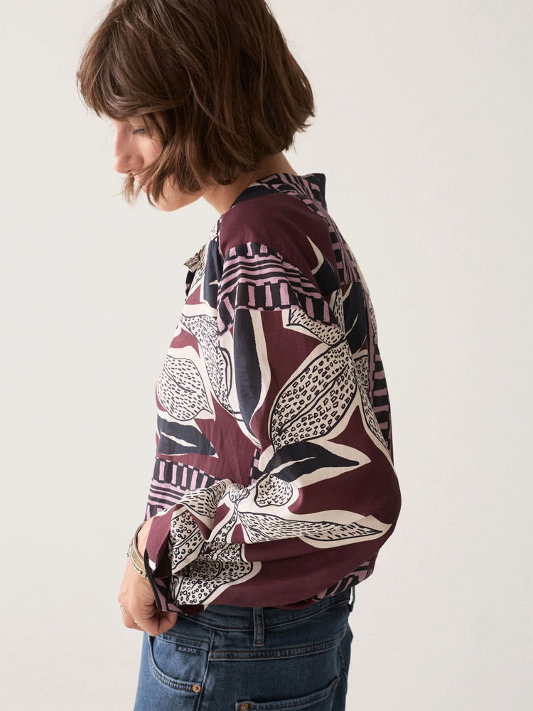 Summum Blouse With Scarf Print Multi