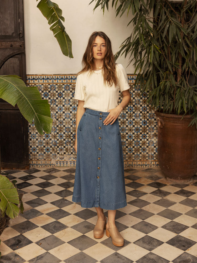 Atelier Rêve Irrisle Skirt Blue