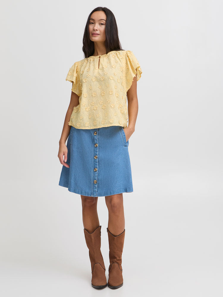 Atelier Rêve Irrisle Short Skirt Blue