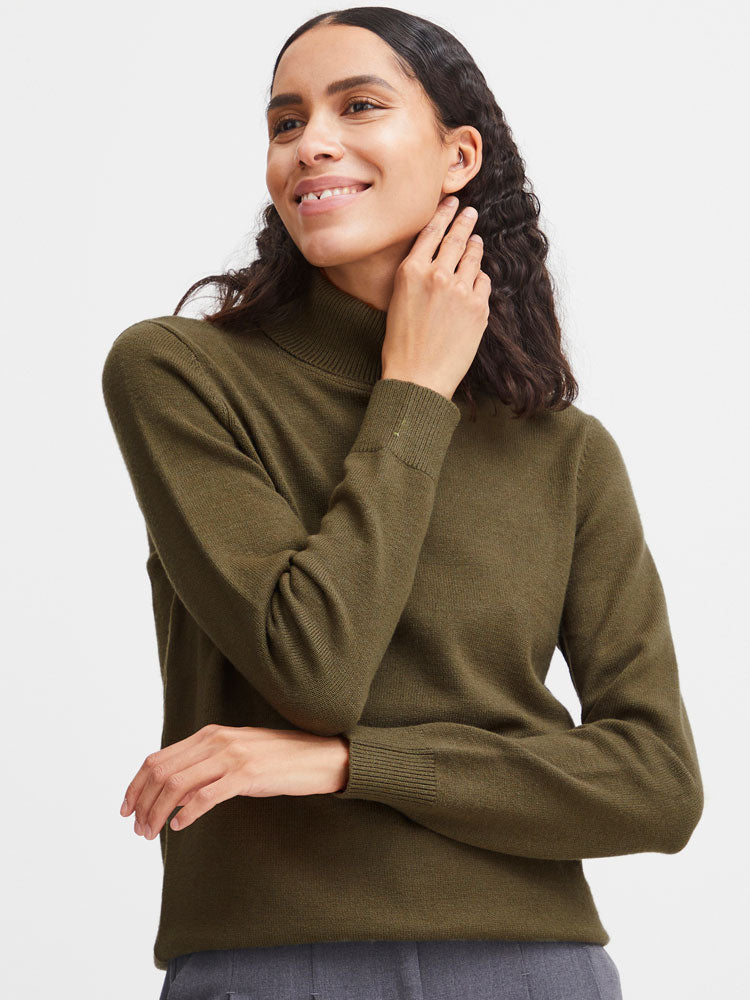B Young ByManina Rollneck Jumper Olive