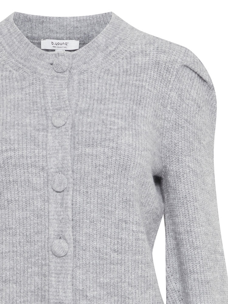 B Young ByOmuna Cardigan Mid Grey Melange