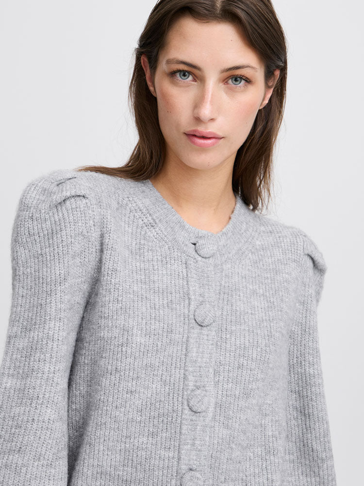 B Young ByOmuna Cardigan Mid Grey Melange