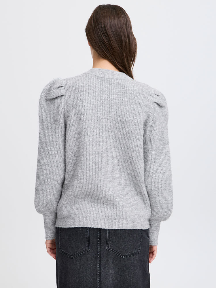 B Young ByOmuna Cardigan Mid Grey Melange