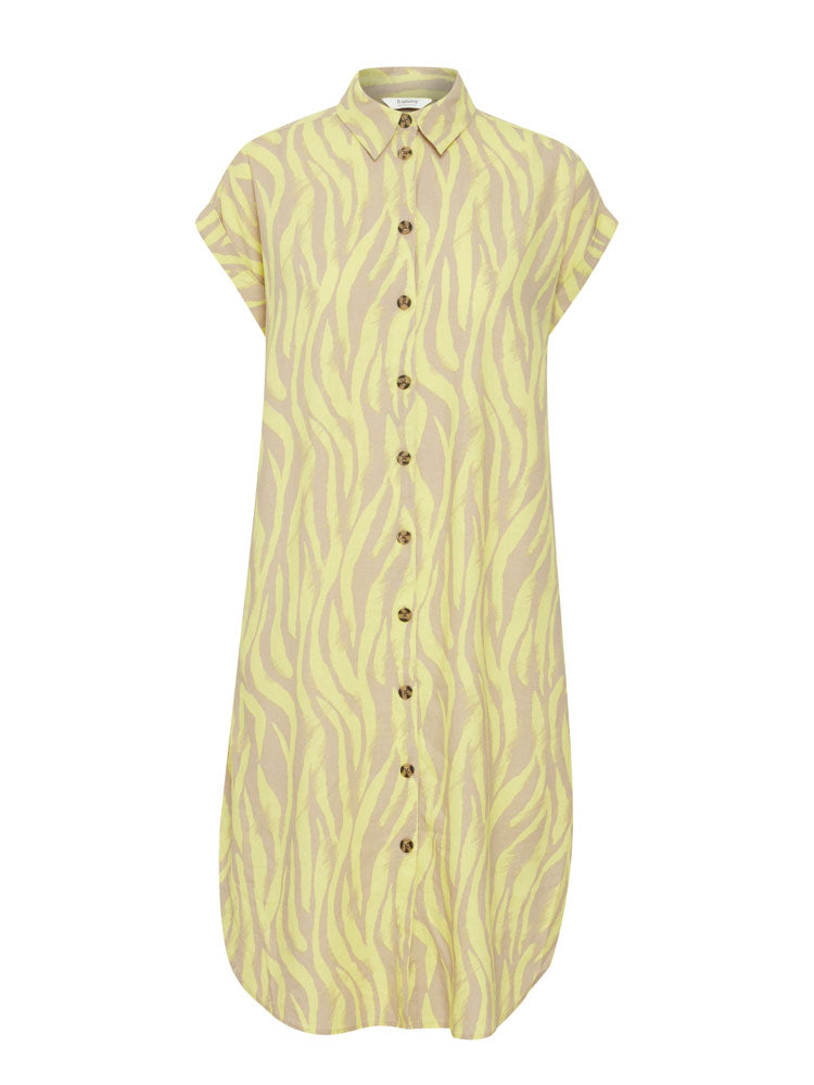 B Young ByFalakka Shirt Dress Sunny Lime Animal