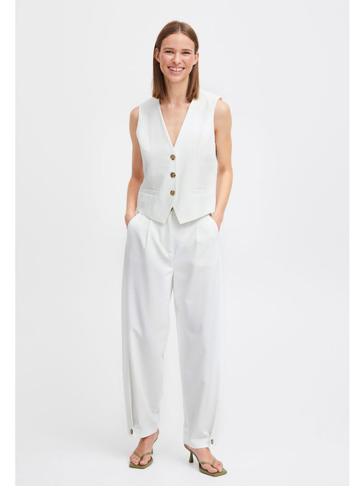 B Young ByDeceri Button Trousers Marshmallow