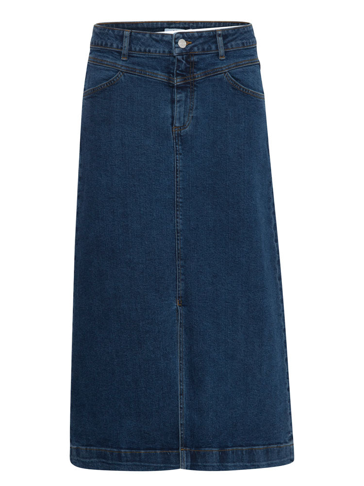 B Young ByLeya Skirt Mid Blue Denim