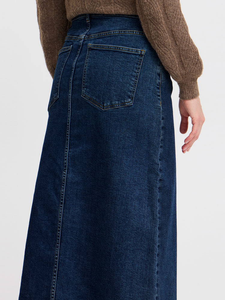 B Young ByLeya Skirt Mid Blue Denim