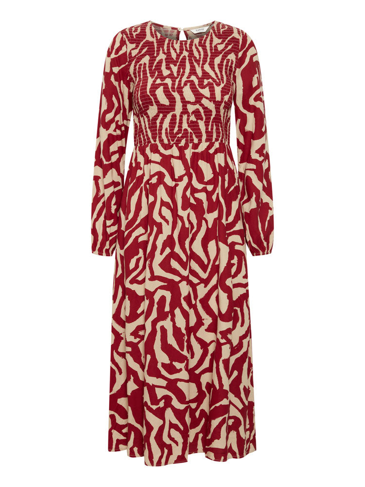 B Young ByJosa Smock Dress Pomegranate