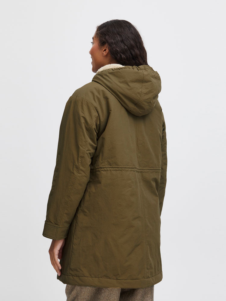 B Young ByAnetta Parka Coat Military Olive