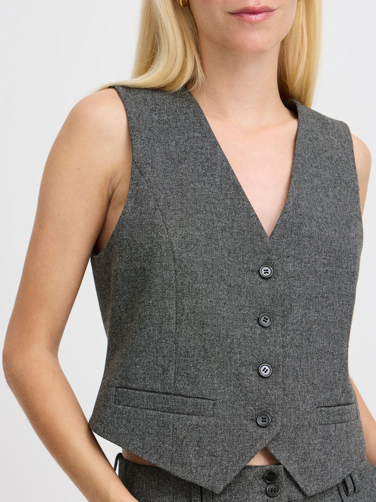 B Young ByEtona Waistcoat Grey