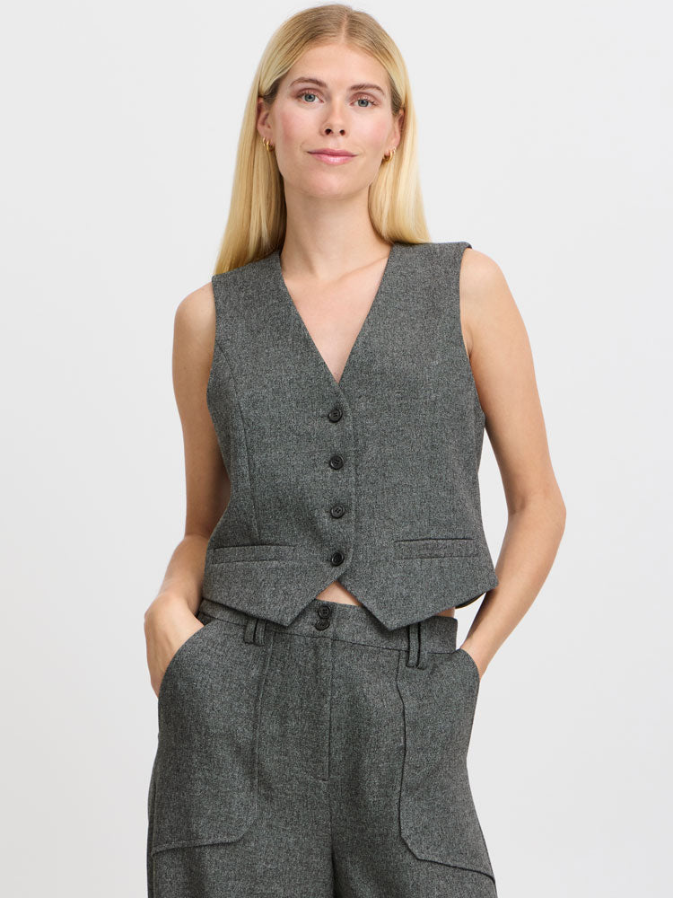 B Young ByEtona Waistcoat Grey