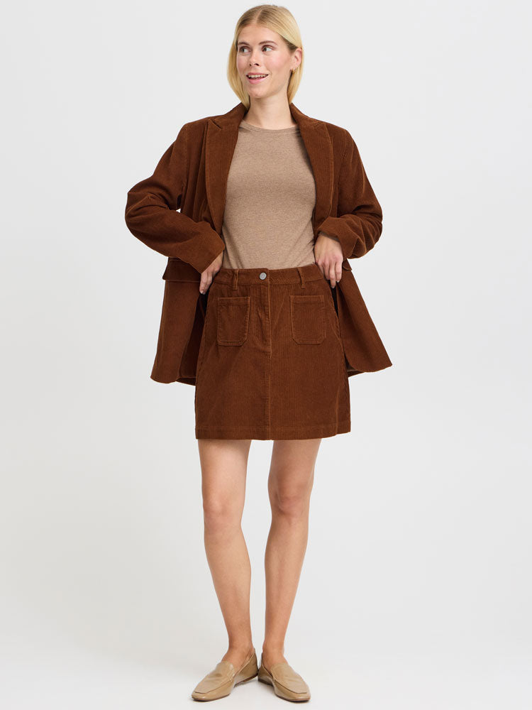 B Young ByDanna Corduroy Skirt Tan