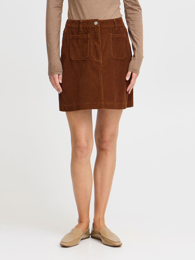 B Young ByDanna Corduroy Skirt Tan