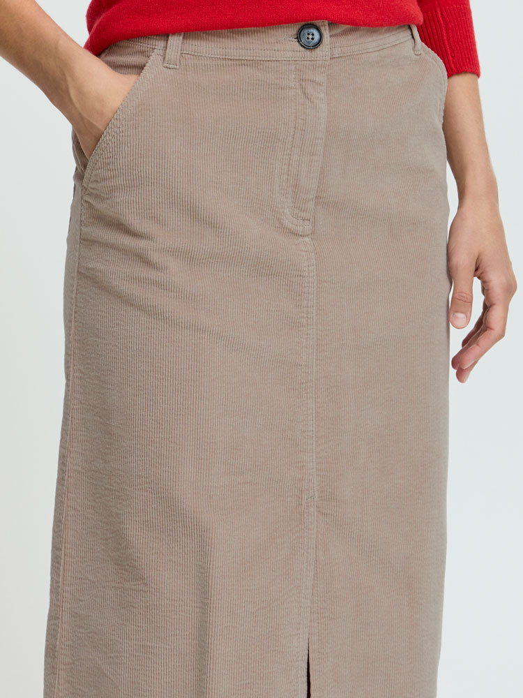 B Young ByDasik Corduroy Skirt Beige