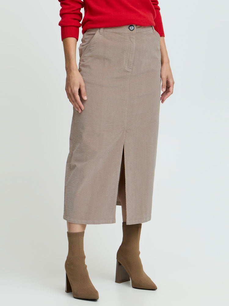 B Young ByDasik Corduroy Skirt Beige