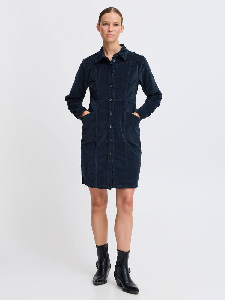 B Young ByDasik Corduroy Dress Navy