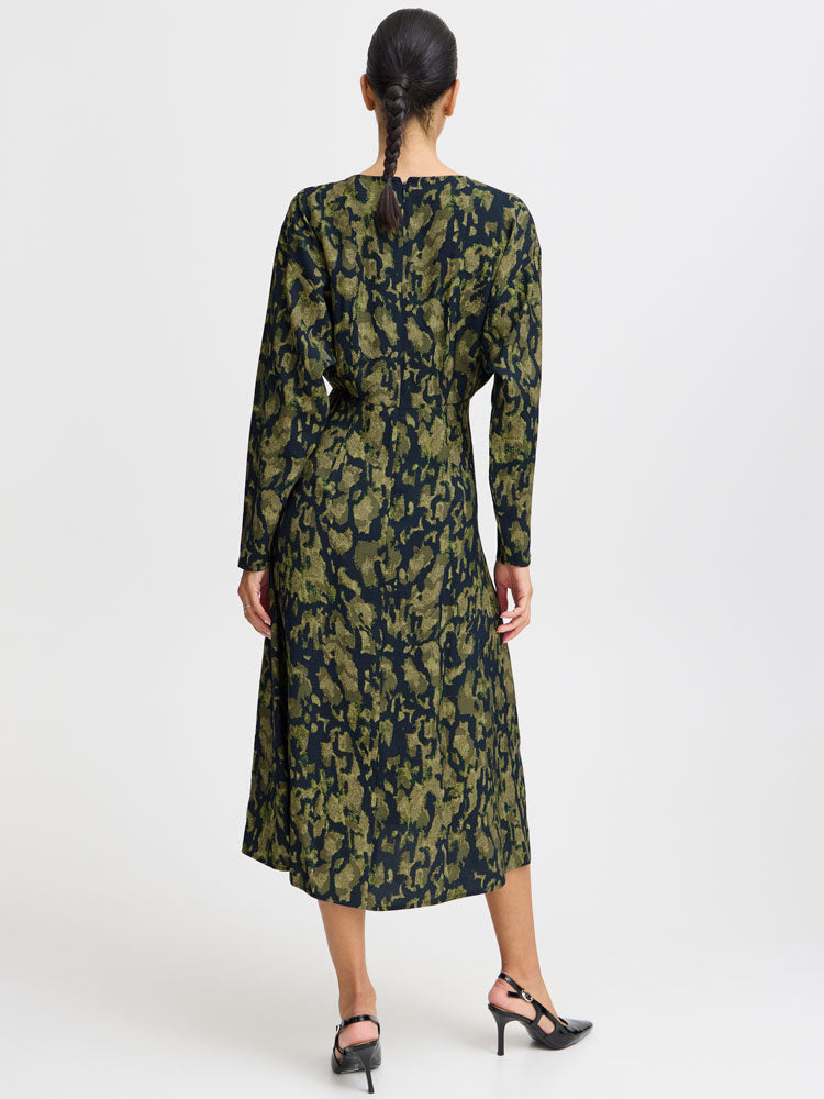 B Young ByHanva Dress Navy &amp; Green