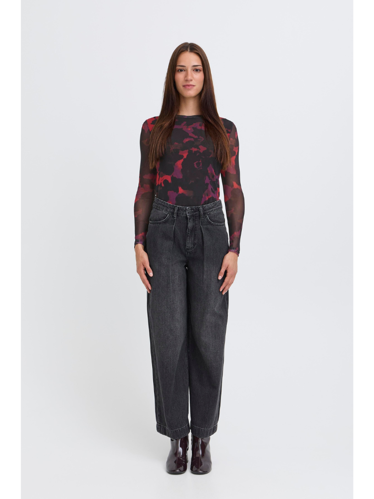 B Young ByPaloma Mesh Top Red &amp; Black