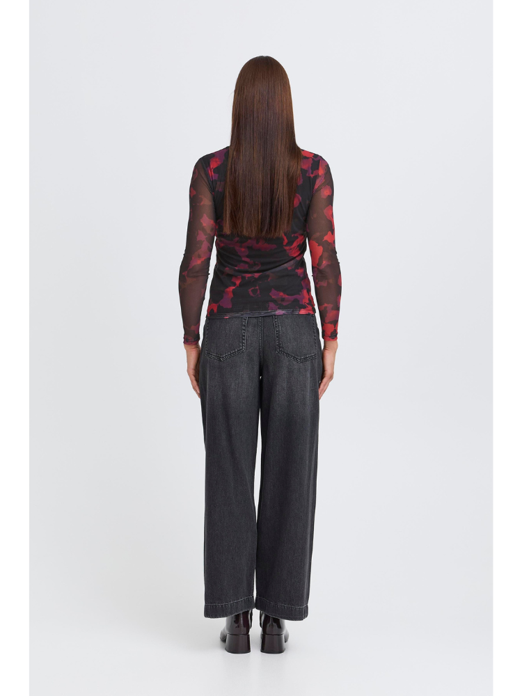 B Young ByPaloma Mesh Top Red &amp; Black