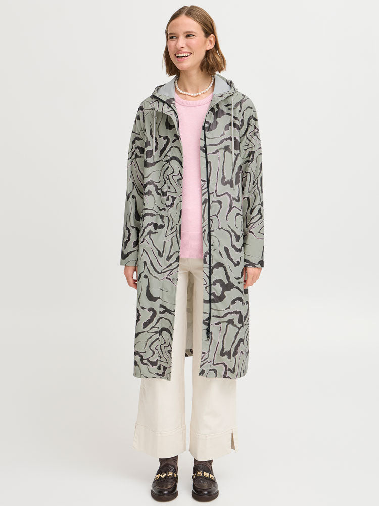 B Young ByAvan Coat Tea Abstract Animal