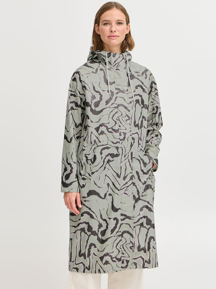 B Young ByAvan Coat Tea Abstract Animal