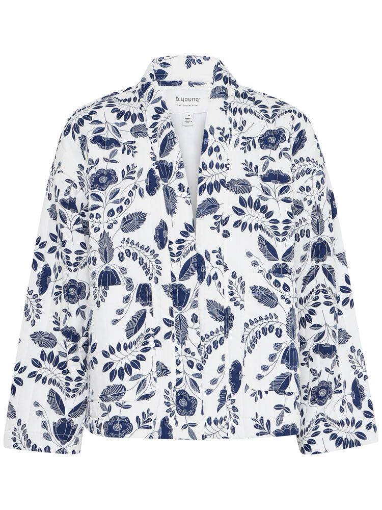 B Young ByDaima Kimono Quilted Jacket Blue Flower