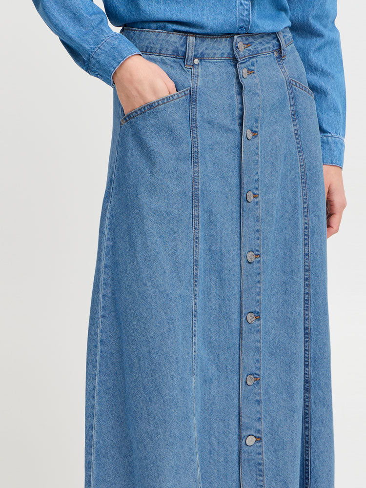 B Young ByKapuca Skirt Mid Blue Denim