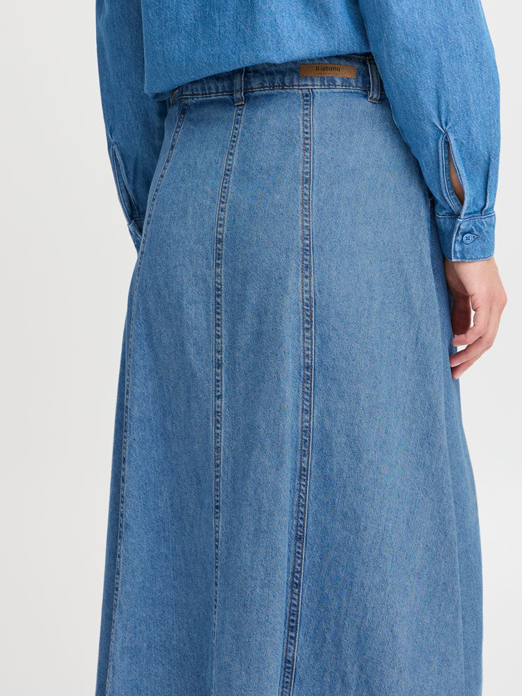 B Young ByKapuca Skirt Mid Blue Denim