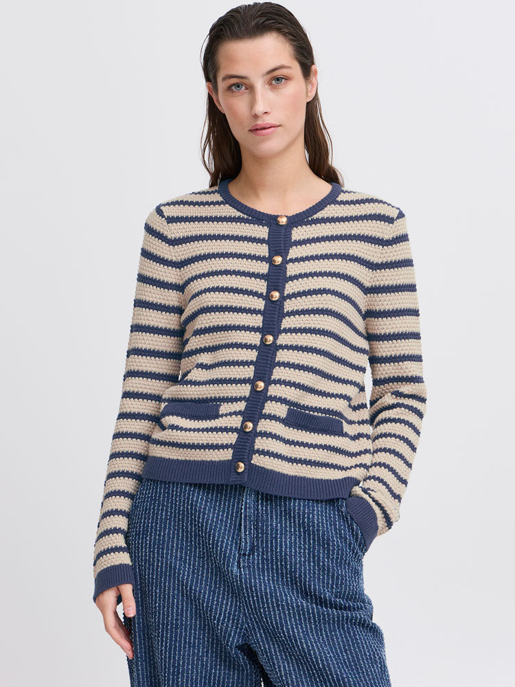 B Young ByMikala Short Cardigan Humus Mix