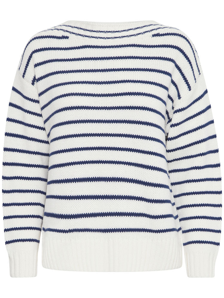 B Young ByNagla Striped Jumper Marshmallow Mix