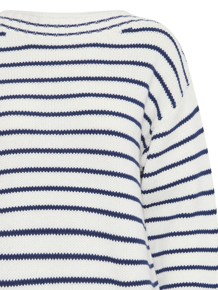 zzs25 B Young ByNagla Striped Jumper Marshmallow Mix